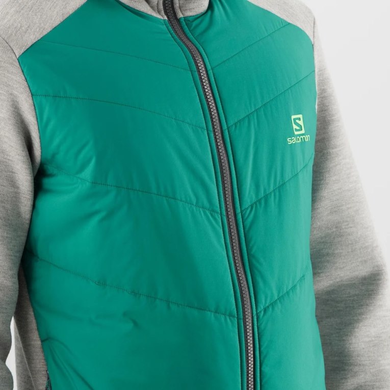 Salomon Essential Xwarm Hybrid Men's Jackets Grey / Green | CA 13P27